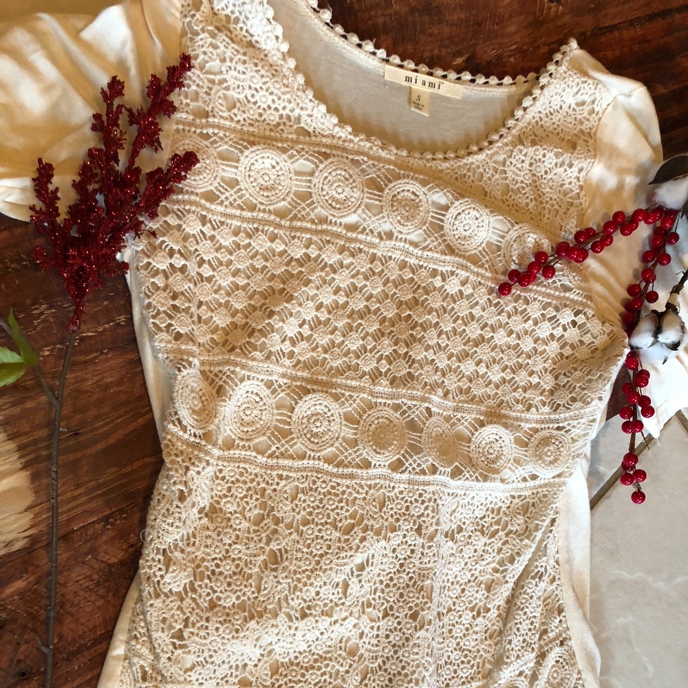 Cream colored lace blouse